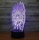 The indians Skull 3D Illusion Led Table Lamp 7 Color Change LED Desk Light Lamp The indians Skull Birthday Gifts Christmas Gifts