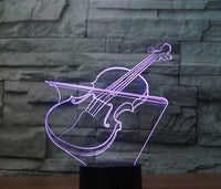 The violin 3D Illusion Led Table Lamp 7 Color Change LED Desk Light Lamp The violin Gifts Christmas Gifts