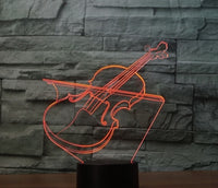 The violin 3D Illusion Led Table Lamp 7 Color Change LED Desk Light Lamp The violin Gifts Christmas Gifts