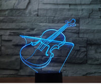 The violin 3D Illusion Led Table Lamp 7 Color Change LED Desk Light Lamp The violin Gifts Christmas Gifts