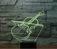 The violin 3D Illusion Led Table Lamp 7 Color Change LED Desk Light Lamp The violin Gifts Christmas Gifts