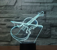 The violin 3D Illusion Led Table Lamp 7 Color Change LED Desk Light Lamp The violin Gifts Christmas Gifts