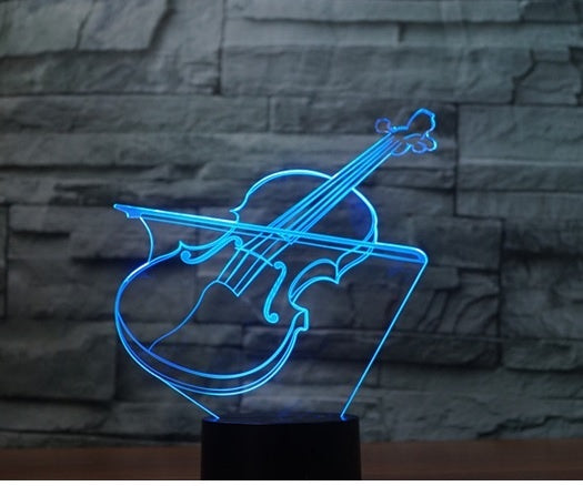 The violin 3D Illusion Led Table Lamp 7 Color Change LED Desk Light Lamp The violin Gifts Christmas Gifts