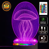 Jellyfish 3D Illusion Led Table Lamp 7 Color Change LED Desk Light Lamp Jellyfish Decoration Gifts