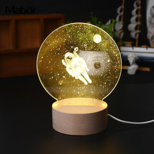 astronauts spaceman 3D Illusion Led Table Lamp LED Desk Light Lamp astronauts decroation Birthday Gifts Christmas Gifts