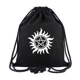 Supernatural Cotton Student Backpack School Bag Shopping Drawstring Bags