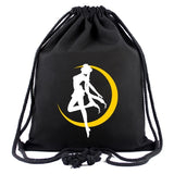 Sailor Moon Cotton Student Backpack School Bag Shopping Drawstring Bags