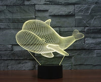 Little whale 3D Illusion Led Table Lamp 7 Color Change LED Desk Light Lamp whale Children Gifts