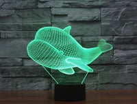 Little whale 3D Illusion Led Table Lamp 7 Color Change LED Desk Light Lamp whale Children Gifts