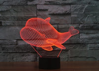 Little whale 3D Illusion Led Table Lamp 7 Color Change LED Desk Light Lamp whale Children Gifts