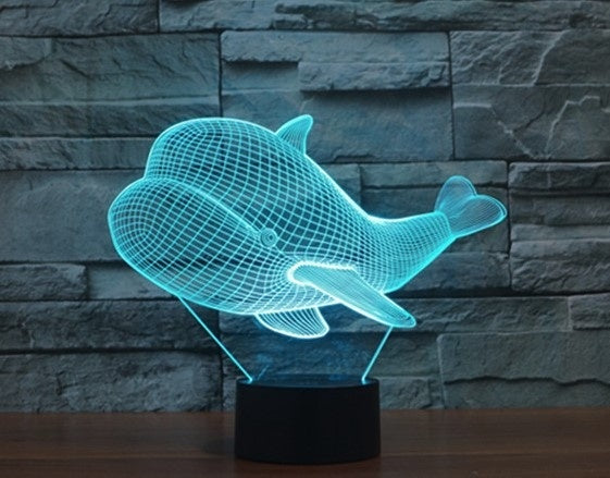 Little whale 3D Illusion Led Table Lamp 7 Color Change LED Desk Light Lamp whale Children Gifts