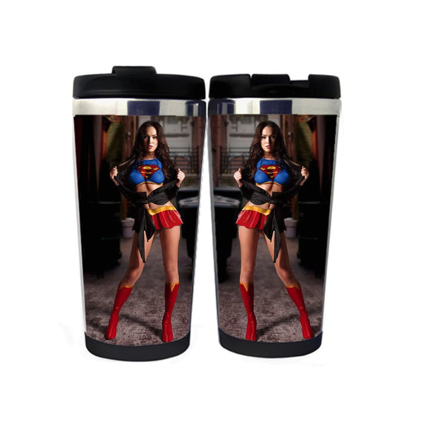 Sexy Supergirl Megan Fox - Shop travelmug Stainless Steel Coffee Mug at amenpop | amenpop