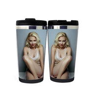 Scarlett Johansson Travel Mug Stainless Steel Insulated Tumbler 400ml Coffee Tea Cup Scarlett Johansson Gifts Christmas Gifts