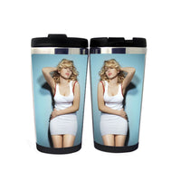 Scarlett Johansson Travel Mug Stainless Steel Insulated Tumbler 400ml Coffee Tea Cup Scarlett Johansson Gifts Christmas Gifts