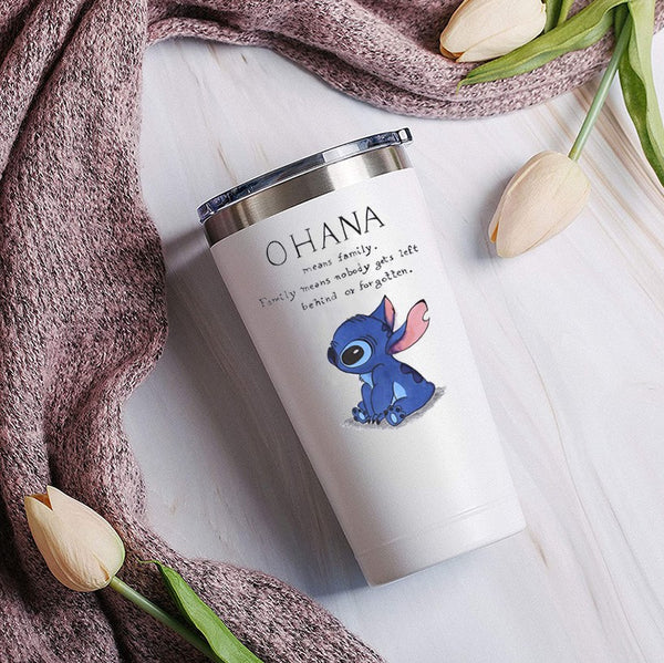 Ohana Coffee Tumbler Cute Tumbler Stitch Tumbler Angel Tumbler